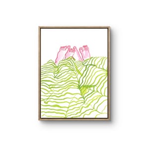Cuddles - stampa artistica su carta per acquerello / Scena tranquilla e intima di una coppia che si rilassa e si coccola in una coperta / Decorazione per la casa