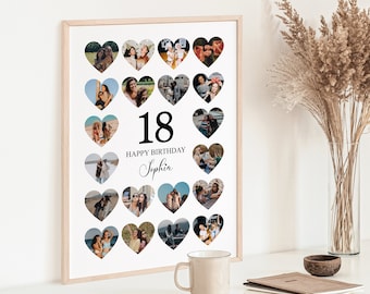 18. Geburtstagsgeschenk, 18. Geburtstag Foto-Collage, Geschenk für Tochter oder Sohn, 18. Geburtstag Dekorationen, Bester Freund Geschenk, Geschenk für Mädchen oder Jungen
