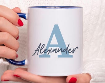 Custom Mug With Name - Monogram Mug Ceramic - Personalized Mug With Initial - Custom Name Mugs - Initial And Name Mug - Initial Letter A Mug