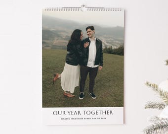 Custom Couple Photo Calendar 2026, Personalized Calendar With Your Photos, Gift for Couples, Anniversary & Love Keepsake