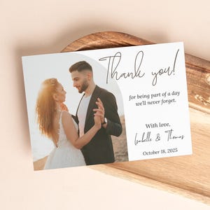Cartões de agradecimento com foto para casamento, conjunto elegante de cartões de casamento com envelope, cartões de agradecimento com cartão postal, cartões impressos personalizados, nota de agradecimento para casal