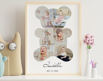 Baby Collage Photo, Newborn Photo Collage, Baby Birthday Collage, Personalized Collage Gift