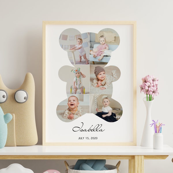 Baby Collage Photo, Newborn Photo Collage, Baby Birthday Collage, Personalized Collage Gift