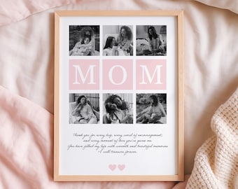 Personalized Mom Photo Print, Mother's Day Gift From Daughter, Mom Photo Collage for Wedding, Mother of the Bride Keepsake