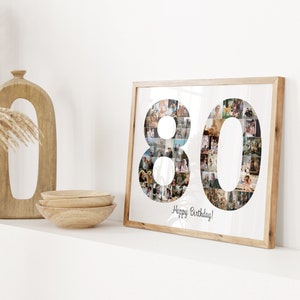 80th Birthday Photo Collage, 80th Birthday Gift For Women Or Men, 80th Birthday Gift,  80th Birthday Decorations, 80th Anniversary Gift