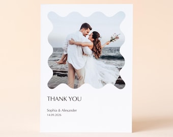 Personalized Wedding Thank You Cards With Photo, Postcard Thank You Cards Set With Envelopes, Custom Wedding Thank You Notes
