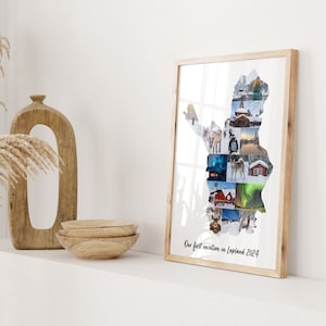 Personalisierte Lappland Reise Urlaub Souvenir Geschenk, Lappland Karte Foto Collage Geschenk, jede Land Foto Collage, Reisegeschenke, Reiseüberraschung
