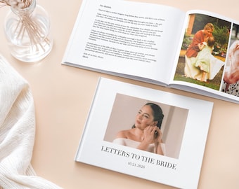 Letters to the Bride Photo Book, Personalized Hardcover Album with Photos & Personal Messages