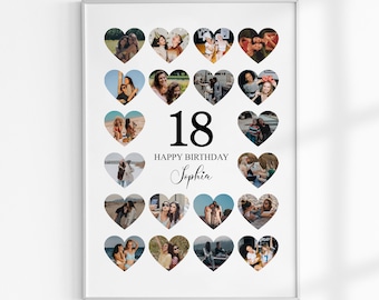 18.Geburtstagsgeschenk, Fotocollage zum 18.Geburtstag, Geschenk für Mädchen oder Junge, Dekoration zum 18.Geburtstag, Geschenk für Tochter oder Sohn, Geschenk für den besten Freund