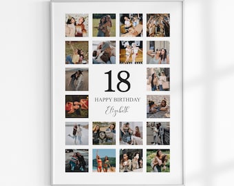 18. Geburtstagsgeschenk, Fotocollage 18. Geburtstag, Anzahl Fotocollage, Fotocollage Geschenk, Geschenk für Mädchen oder Junge, Dekorationen 18.Geburtstag