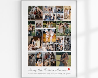 18.Geburtstagsgeschenk Fotocollage, 18.Geburtstagsgeschenk für Mädchen oder Jungen, Geschenk für die besten Freunde, Dekorationen zum 18.Geburtstag, Fotocollage Geschenk