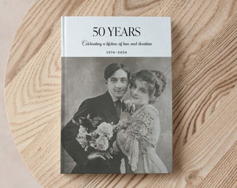 Cadeaux 50e anniversaire pour parents, album photo personnalisé, cadeau 50e anniversaire pour femme ou homme, 50 ans de mariage, cadeau de noces d'or