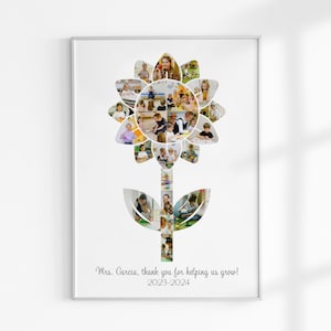 Collage fotografico scolastico di girasoli, regalo personalizzato per insegnanti, regalo per insegnanti, foto di laurea, regalo di fine anno per insegnanti