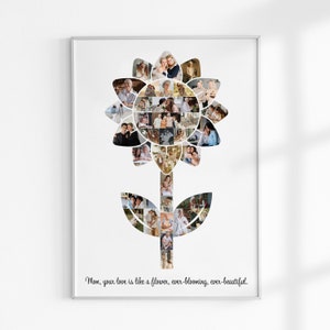 Collage fotografico di girasoli, regalo fotografico per la mamma, regalo per la festa della mamma, regalo fotografico per la nonna, regalo per la mamma per il compleanno di figlia o figlio, regali per la mamma