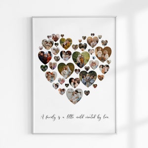 Collage di foto a forma di cuore, regalo per il primo anniversario, collage di foto a forma di cuore personalizzato, regalo di collage di foto di compleanno, regalo per il primo anniversario di matrimonio