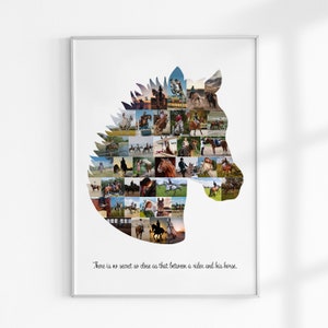 Collage fotografico di cavalli, regalo per amanti dei cavalli, regalo personalizzato a tema cavallo, regalo per donne a tema cavallo, collage fotografico personalizzato, regalo commemorativo a tema cavallo