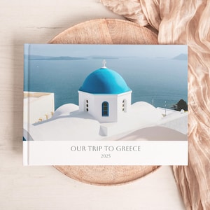 Greece Photo Album Printed, Personalized Travel Photo Album, Vacation Photo Album Greece, Custom Family Photo Album Book, Trip Photo Album