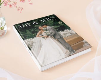 Thick Wedding Photo Album, 200 Pages, Up to 500 Photos, Hardcover Coffee Table Book with Personalized Cover & Spine