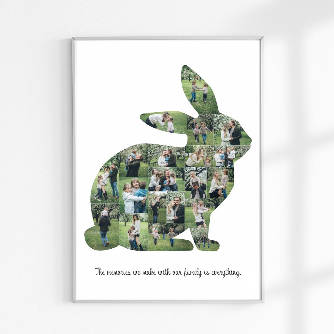 Easter Bunny Photo Collage, Easter Gift for Baby, Easter Wall Decor ...