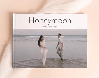 Newlywed Photo Book, Honeymoon Keepsake Album, Personalized Wedding Trip Memory Book