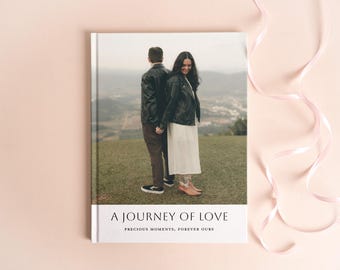 Custom Couple Photo Album 8x11 – Keepsake Photo Album with Cover Photo – Personalized Photo Book for Couples