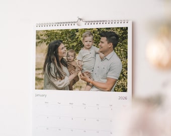 2026 Personalized Family Photo Calendar | Custom Family Calendar Gift | Photo Keepsake