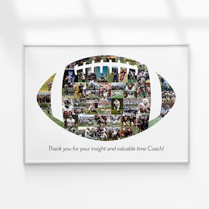 American Football Coach Collage, Football Coach Thank You Gift, Football Photo Collage, Senior Night Gift, Sport Photo Collage