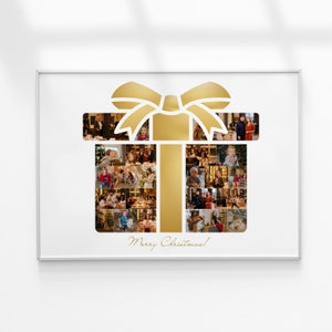 Weihnachtsgeschenkbox Fotocollage, Weihnachtsfotocollage, Fotocollage Geschenk, Geburtstags-Fotocollage