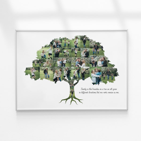 Stammbaum Collage, benutzerdefinierte Stammbaum Foto, personalisierte Stammbaum Foto Collage, Jahrestag Geschenk für Eltern, Großeltern Geschenke
