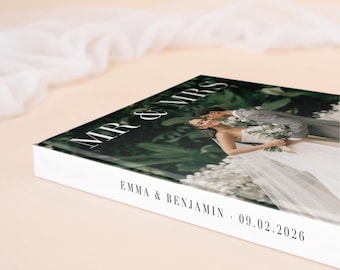Wedding Coffee Table Photo Book, 200 Pages, Up to 500 Photos, Thick Editorial Wedding Album, Wedding Gift for Newlyweds