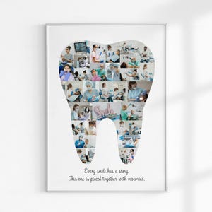Regalo collage fotografico dentista, collage fotografico denti personalizzato, regalo laurea dentista, regalo igienista dentale personalizzato, regalo unico per dentisti