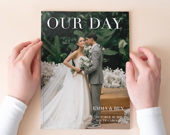 Custom Wedding Magazine Photo Book, Editorial Wedding Album, Modern Coffee Table Book, Wedding Keepsake