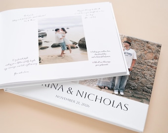 Wedding Wishes Guest Book with Photos, Personalized Album for Messages and Signatures