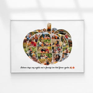 Pumpkin Photo Collage, Pumpkin Party Decor, Family Photo Collage, Fall Decoration, Photo Collage Gift, Autumn Pumpkin Decor, Fall Farmhouse