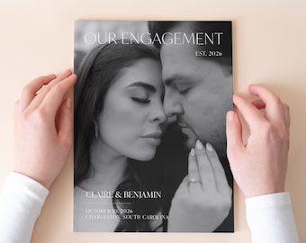 Personalized Engagement Magazine, Proposal Photo Album, Custom Couple Photo Book, Modern Photo Keepsake