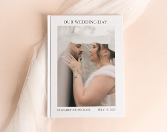 Álbum de fotos de boda personalizado, álbum de tapa dura personalizado para parejas de 8x11 pulgadas.
