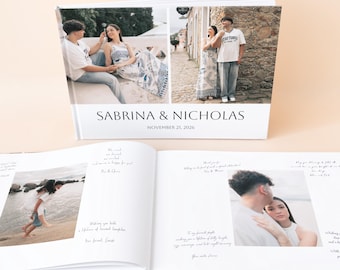 Wedding Guest Book with Photo Cover – Personalized Hardcover Album 11x8