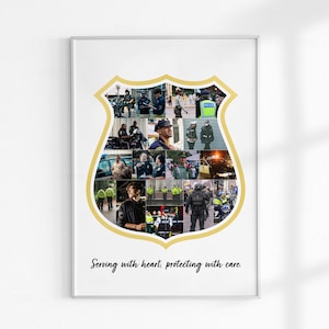 Regalo collage fotografico della polizia, regalo personalizzato per agente di polizia, festa di pensionamento delle forze dell'ordine, decorazioni per il pensionamento della polizia, collage fotografico personalizzato