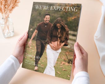 Personalized Maternity Photo Album – Pregnancy Magazine Photo Book – Custom Editorial Keepsake