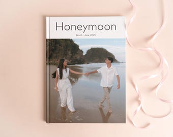 Personalized Honeymoon Photo Album, Custom Honeymoon Memory Book