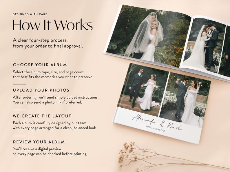 Álbum de Fotos de Casamento Personalizado 8x11 – Lembrança de Casamento com Foto na Capa – Álbum de Casamento Personalizado – Livro de Fotos Impresso para Casais imagem 8