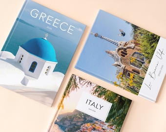 Custom Travel Photo Album With Photos, Personalized Vacation Photo Book, Honeymoon Album, Couple Anniversary Travel Gift