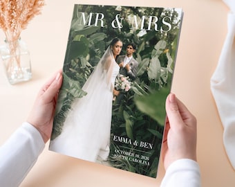 Personalized Wedding Magazine Photo Book – Wedding Coffee Table Album with Pictures – Wedding Anniversary Gift – Newlywed Gift