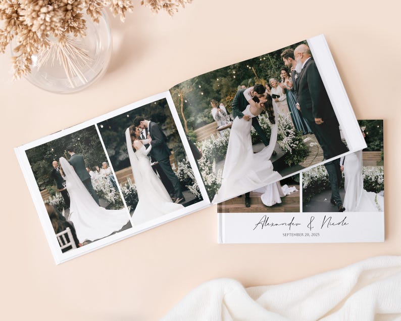 Álbum de Fotos de Casamento Personalizado 8x11 – Lembrança de Casamento com Foto na Capa – Álbum de Casamento Personalizado – Livro de Fotos Impresso para Casais imagem 6