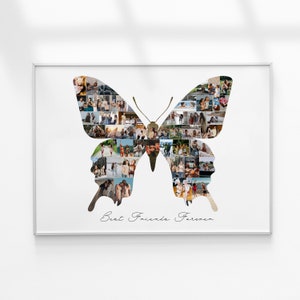 Schmetterling Foto Collage, Bester Freund Geburtstag Geschenk, Party Dekoration Geschenk, Geburtstag Foto Collage