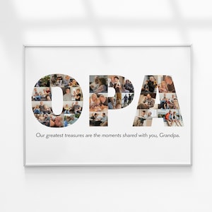 Opa フォトコラージュ、Opa パーソナライズギフト、フォトコラージュギフト、孫からのギフト、おじいちゃんへのギフト、Opa へのギフト、おじいちゃんフォトコラージュ