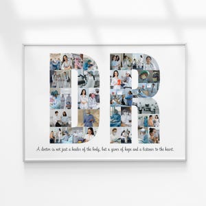 Doctor Photo Collage Gift, Personalized Medical Gift, Doctor Appreciation Gift, Medical Office Decor, Custom Doctor Gifts, Doctor Graduation