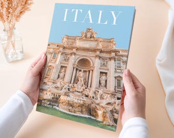Personalized Italy Travel Photo Album, Custom Travel Magazine Photo Book, Vacation Keepsake