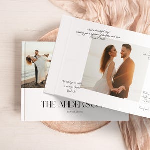 Wedding Guest Book With Printed Photos, Custom Guest Book Alternative, Personalized Hardcover Wedding Guest Book, Our Wedding Guest Book