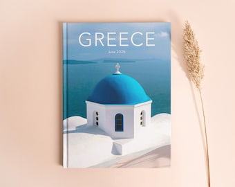 Greece Travel Photo Album - Honeymoon Photo Book, Anniversary Photo Album - Custom Vacation Photo Book - Family Travel Photo Album